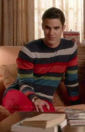 Blaine’s multi-colored stripe sweater on Glee
