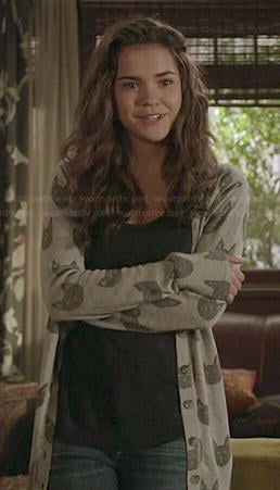 Callie’s cat print cardigan on The Fosters