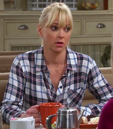 Christy’s white plaid shirt on Mom