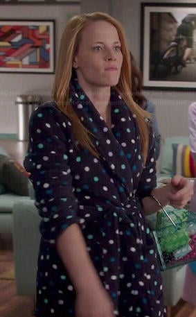 Daphne’s navy polka dot bath robe on Switched at Birth