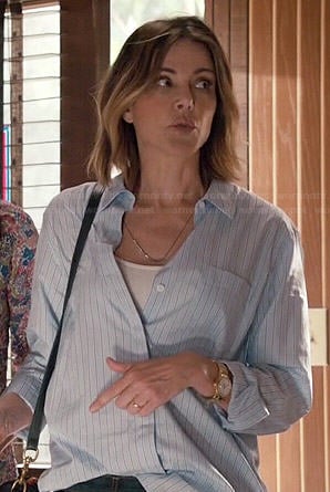 Ellie’s blue pinstriped shirt on Cougar Town