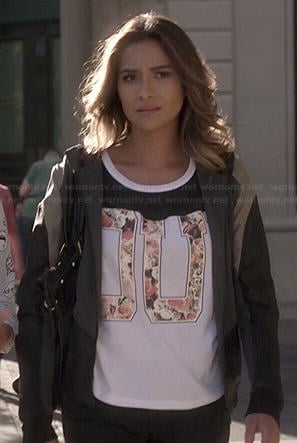 Emily’s ‘OUI’ varsity tee on Pretty Little Liars