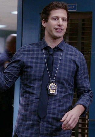 Jake’s blue plaid shirt on Brooklyn Nine-Nine