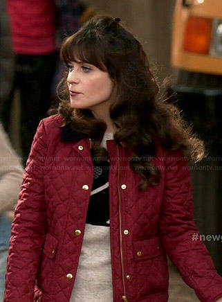 Jess’s red puffer jacket on New Girl