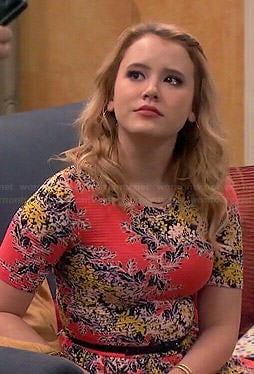 Lennox’s coral floral dress on Melissa and Joey