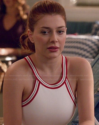 Louise’s red and white tennis dress on Revenge