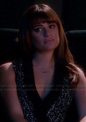 Rachel’s black and white printed wrap dress on Glee