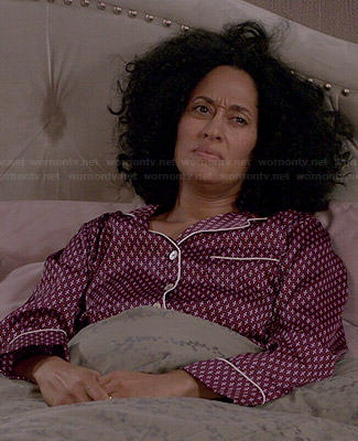 Rainbow’s purple cross printed pajamas on Black-ish