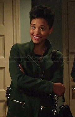 Sofia’s green coat on Eye Candy