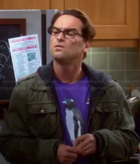 Leonard’s purple penguins shirt on The Big Bang Theory