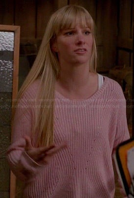 Brittany’s pink ribbed sweater on Glee