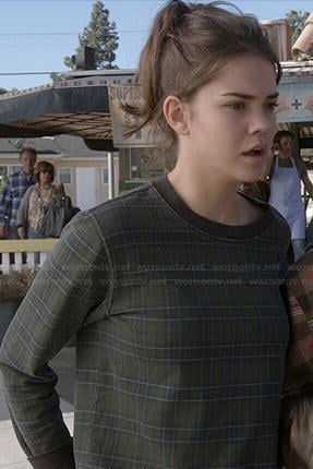 Callie’s green plaid sweatshirt on The Fosters