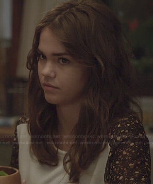 Callie’s white sweatshirt with floral sleeves on The Fosters