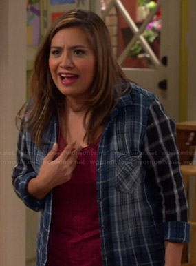 Cristela’s mixed plaid print shirt on Cristela