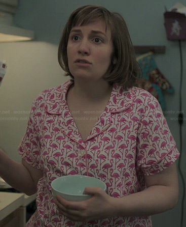 Hannah’s pink flamingo print pajamas on Girls