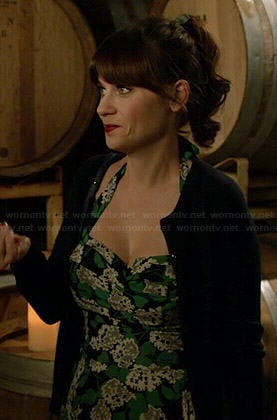 Jess’s green floral halter dress on New Girl