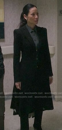 Joan’s long black coat on Elementary