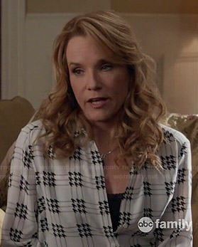 Kathryn’s white houndstooth checked shirt on Switched at Birth