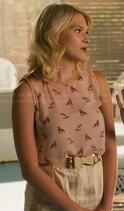 Magnolia’s pink fox print top on Hart of Dixie