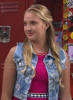 Marisa’s floral denim vest on KC Undercover