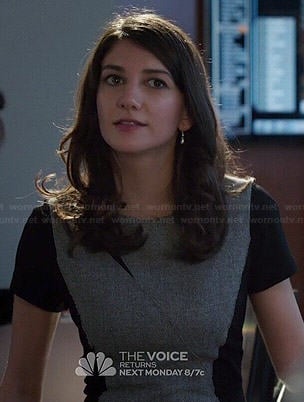 Maureen’s grey and black colorblock dress on State of Affairs
