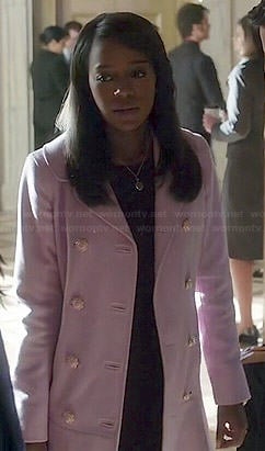 Michaela’s light pink coat on How to Get Away with Murder