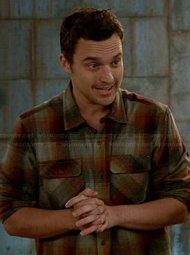 Nick’s grey and orange plaid shirt on New Girl