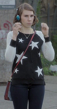 Shoshanna’s black and white star print sweater on Girls