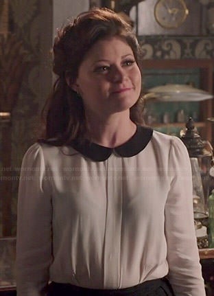 Belle’s white blouse with black peter pan collar on Once Upon a Time