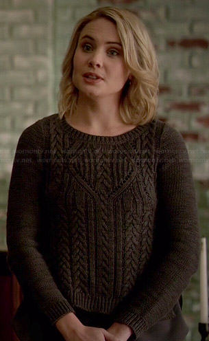 Camille’s grey cable knit sweater on The Originals
