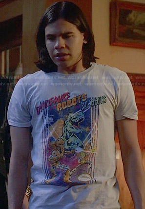 Cisco’s Dinosaurs / Robots / Aliens tee on The Flash