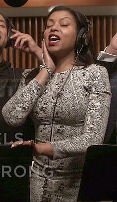 Cookie’s grey long sleeve snake print dress on Empire