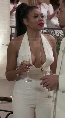 Cookie’s white halterneck jumpsuit on Empire