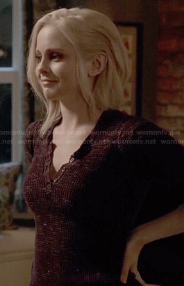 Liv’s purple textured henley top on iZombie