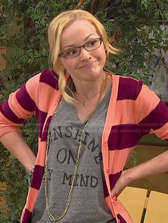 Maddie’s Sunshine on my Mind Top and striped cardigan on Liv and Maddie
