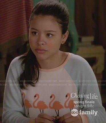 Mariana’s flamingo print sweatshirt on The Fosters