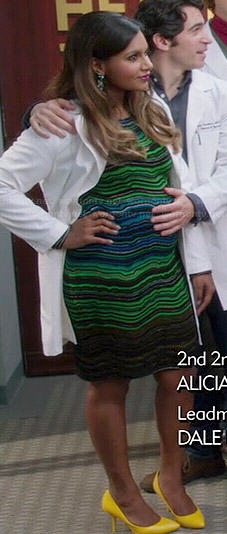 Mindy’s green striped dress on The Mindy Project
