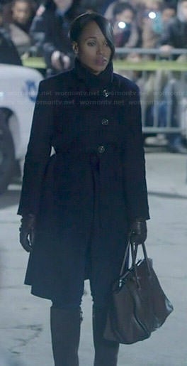 Olivia’s black asymmetric coat on Scandal