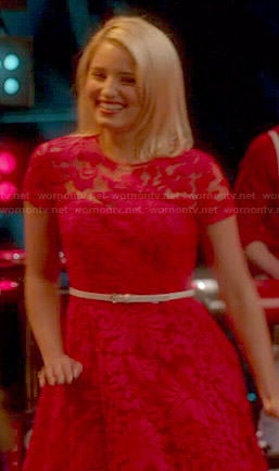 Quinn’s red lace dress on Glee