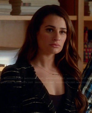Rachel’s black and white striped jacket on Glee