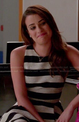 Rachel’s black and white striped dress on Glee