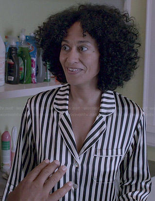 Rainbow’s striped pajamas on Black-ish