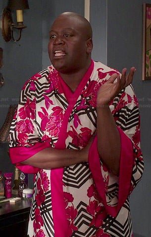Titus’s striped and floral print robe on Unbreakable Kimmy Schmidt