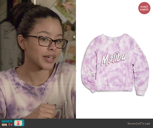 Wildfox Girls Tie-Dyed Malibu Sweatshirt worn by Mariana Foster (Cierra Ramirez) on The Fosters