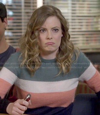 Britta’s multi colored stripe sweater on Community