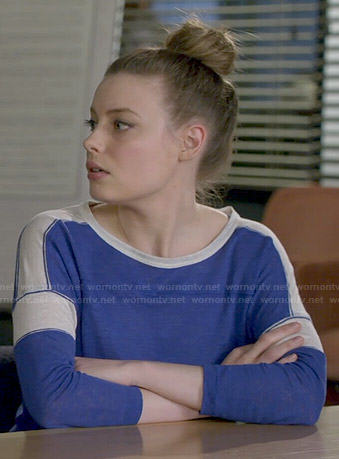 Britta’s blue and white tee on Community