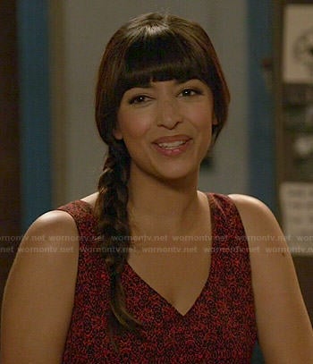 Cece’s red floral jumpsuit on New Girl