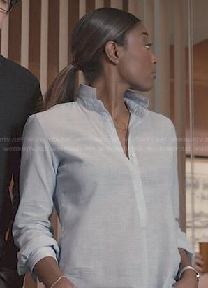 Daisy’s blue shirt on Madam Secretary