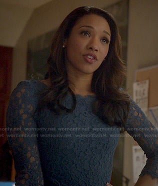 Iris’s blue lace dress on The Flash