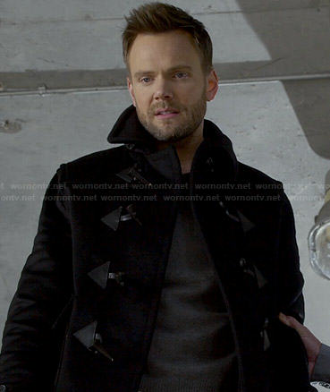 WornOnTV: Jeff's black toggle coat on Community Joel McHale